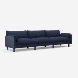 Cozy 5 Seater Sofa - Navy Cotton - thumbnail 4