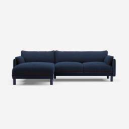 Cozy 4 Seater LH Chaise Sofa - Navy Cotton - thumbnail 3