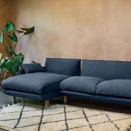 Cozy 4 Seater LH Chaise Sofa - Navy Cotton - thumbnail 2