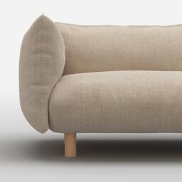 Pillow 1.5 Seater Sofa - Cream Textured Weave - thumbnail 2
