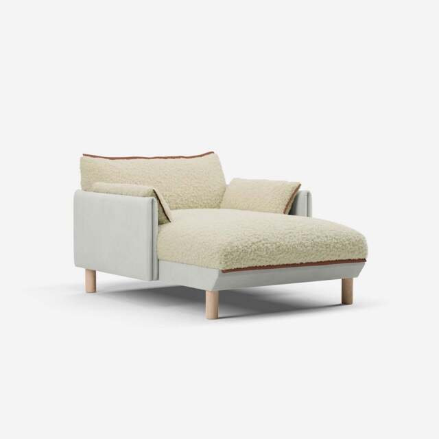 Cozy 1.5 Seater Chaise Sofa - Natural Cotton - image 1