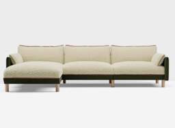 Cozy 5 Seater LH Chaise Sofa - Dark Green Velvet - thumbnail 3