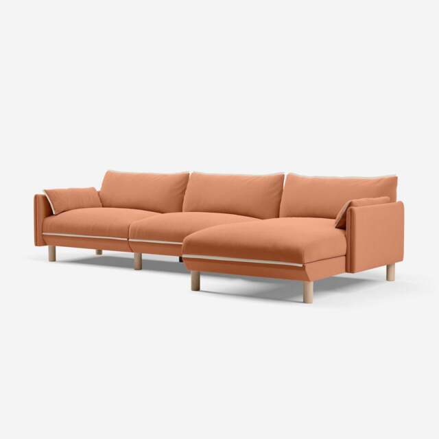 Cozy 5 Seater RH Chaise Sofa - Henna Cotton - image 1