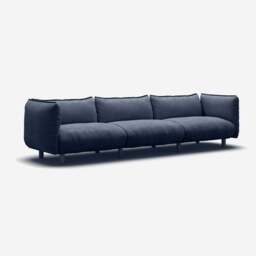 Pillow 5 Seater Sofa - Navy Cotton - thumbnail 3