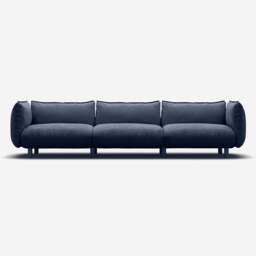 Pillow 5 Seater Sofa - Navy Cotton - thumbnail 1