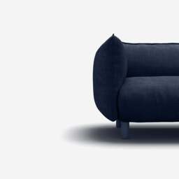 Pillow 5 Seater Sofa - Navy Cotton - thumbnail 2