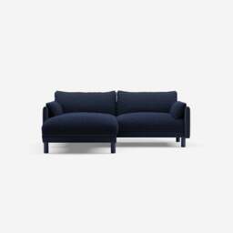 Cozy 3 Seater LH Chaise Sofa - Navy Cotton - thumbnail 2