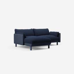 Cozy 3 Seater LH Chaise Sofa - Navy Cotton