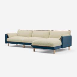 Cozy 5 Seater RH Chaise Sofa - Teal Velvet - thumbnail 1