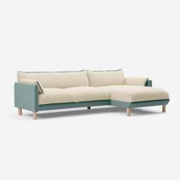 Cozy 4 Seater RH Chaise Sofa - Sage Cotton - thumbnail 1