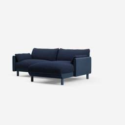 Cozy 3 Seater RH Chaise Sofa - Midnight Blue Velvet - thumbnail 1