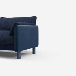 Cozy 3 Seater RH Chaise Sofa - Midnight Blue Velvet - thumbnail 2