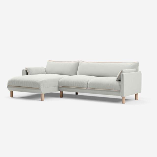 Cozy 4 Seater LH Chaise Sofa - Natural Cotton - image 1