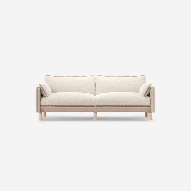 Cozy 3 Seater Sofa - Cream Textured Weave - image 1