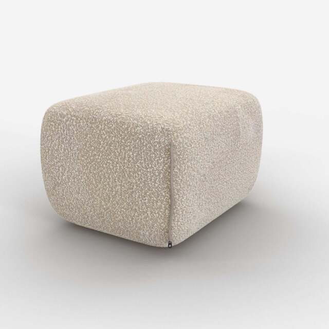 Cozy Pouffe - Ecru Boucle - image 1