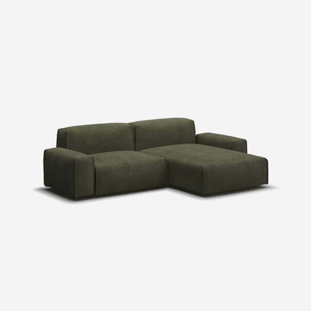 Float 3 Seater RH Chaise Sofa - Green Boucle II - image 1