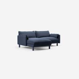 Cozy 3 Seater LH Chaise Sofa - Navy Cotton