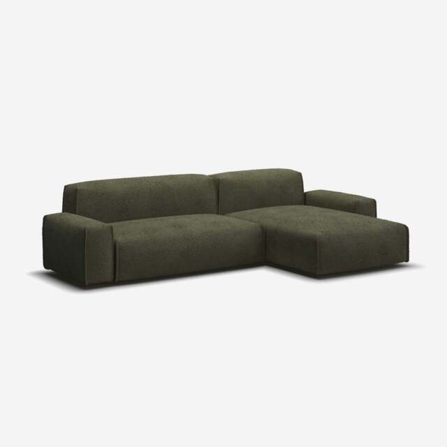 Float 4 Seater RH Chaise Sofa - Green Boucle II - image 1