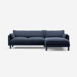 Cozy 4 Seater RH Chaise Sofa - Navy Cotton - thumbnail 3