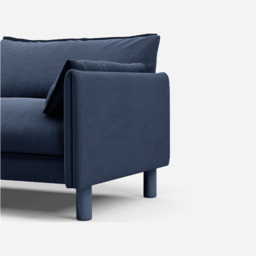 Cozy 4 Seater RH Chaise Sofa - Navy Cotton - thumbnail 2