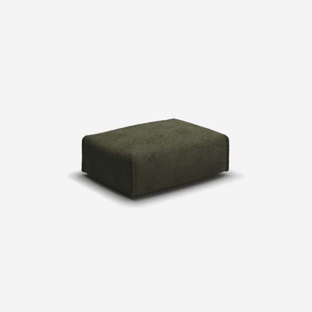 Float Rectangular Ottoman - Green Boucle II - image 1