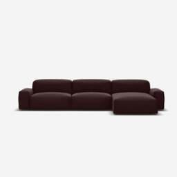 Float 5 Seater RH Chaise Sofa - Dark Brown Velvet - thumbnail 3