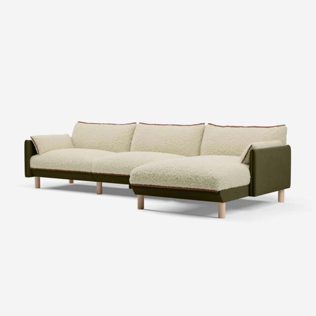 Cozy 5 Seater RH Chaise Sofa - Meadow Cotton - image 1