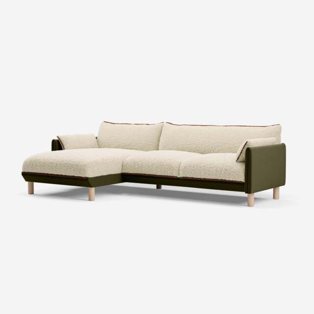 Cozy 4 Seater LH Chaise Sofa - Meadow Cotton - image 1