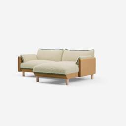 Cozy 3 Seater RH Chaise Sofa - Ochre Cotton - thumbnail 1