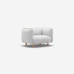 Pillow 1.5 Seater Sofa - Natural Cotton - thumbnail 3