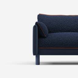 Cozy 5 Seater RH Chaise Sofa - Navy Cotton - thumbnail 4