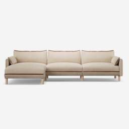 Cozy 5 Seater LH Chaise Sofa - Cream Textured Weave - thumbnail 3