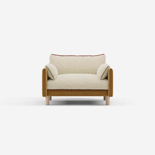 Cozy 1.5 Seater Sofa - Ochre Cotton - image 1