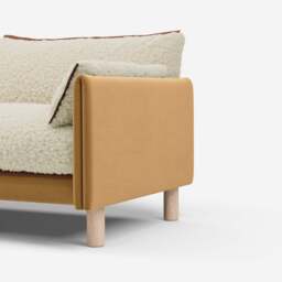 Cozy 1.5 Seater Sofa - Ochre Cotton - thumbnail 3