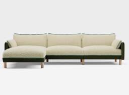 Cozy 5 Seater LH Chaise Sofa - Dark Green Velvet - thumbnail 3