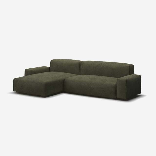 Float 4 Seater LH Chaise Sofa - Green Boucle II - image 1