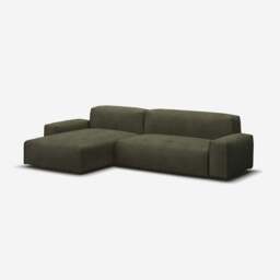 Float 4 Seater LH Chaise Sofa - Green Boucle II