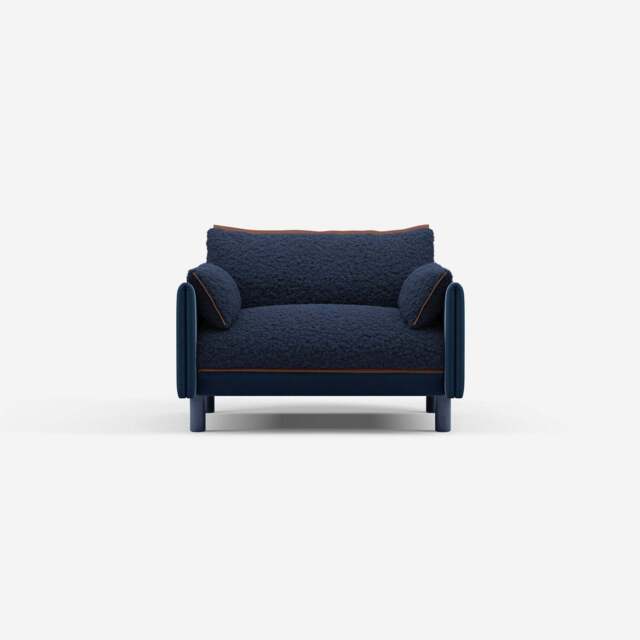 Cozy 1.5 Seater Sofa - Midnight Blue Velvet - image 1