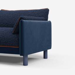 Cozy 1.5 Seater Sofa - Midnight Blue Velvet - thumbnail 2