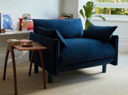 Cozy 1.5 Seater Sofa - Midnight Blue Velvet - thumbnail 5