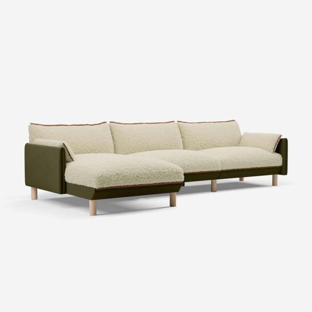 Cozy 5 Seater LH Chaise Sofa - Meadow Cotton - image 1