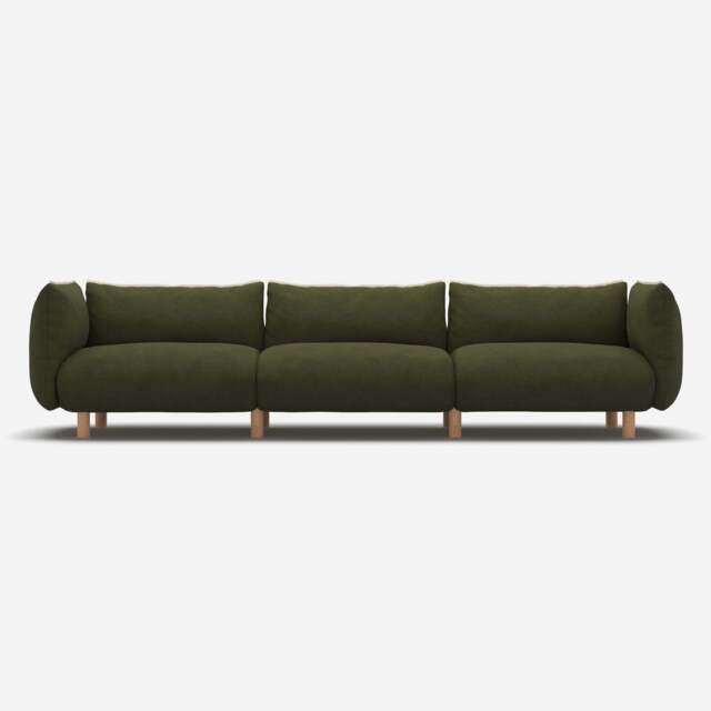 Pillow 5 Seater Sofa - Green Boucle II - image 1