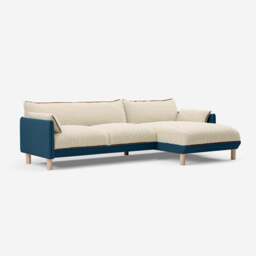Cozy 4 Seater RH Chaise Sofa - Teal Velvet - thumbnail 1