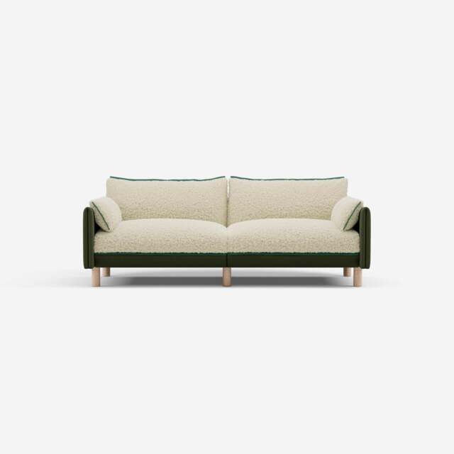 Cozy 3 Seater Sofa - Dark Green Velvet - image 1