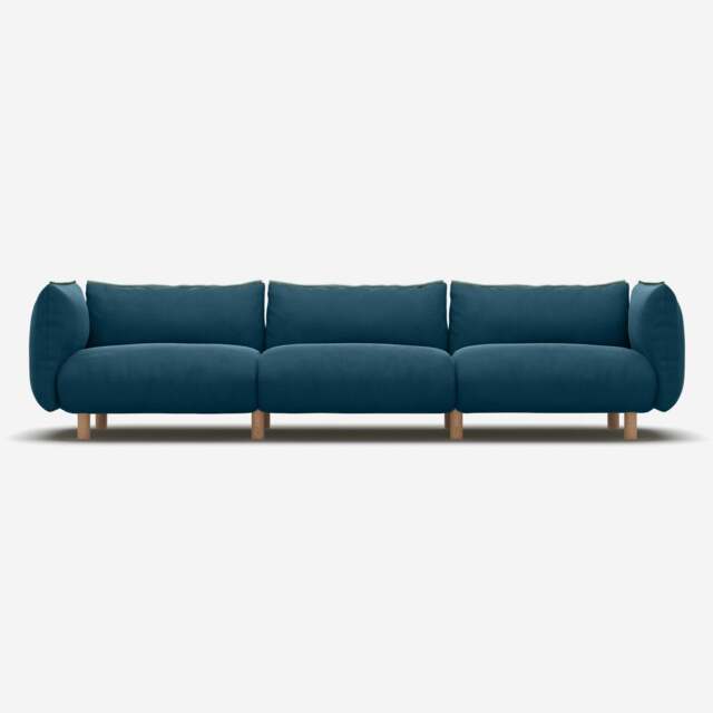 Pillow 5 Seater Sofa - Teal Velvet - image 1