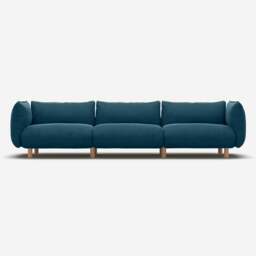 Pillow 5 Seater Sofa - Teal Velvet - thumbnail 1