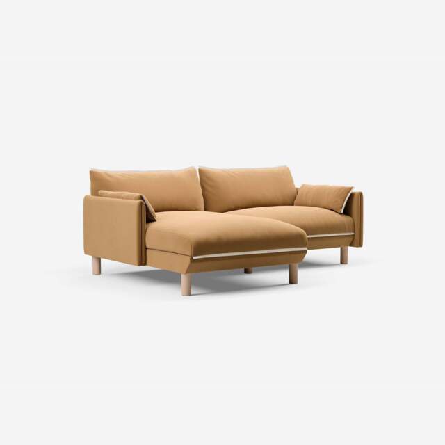 Cozy 3 Seater LH Chaise Sofa - Ochre Cotton - image 1