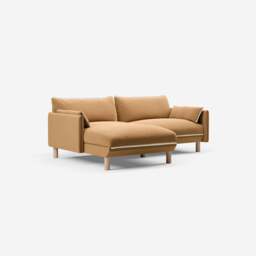 Cozy 3 Seater LH Chaise Sofa - Ochre Cotton - thumbnail 1
