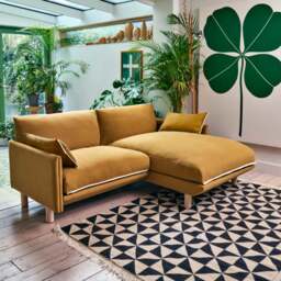 Cozy 3 Seater LH Chaise Sofa - Ochre Cotton - thumbnail 2