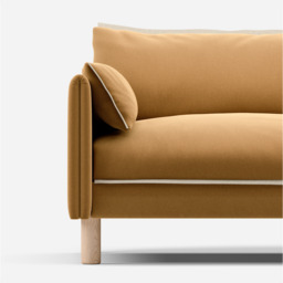 Cozy 3 Seater LH Chaise Sofa - Ochre Cotton - thumbnail 6